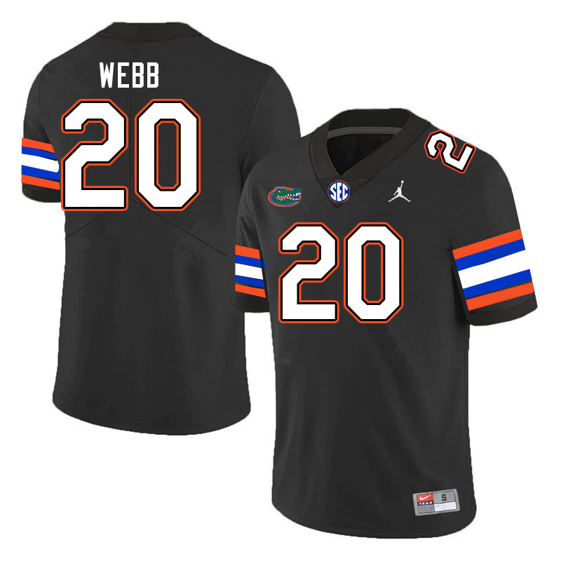 Men #20 Treyaun Webb Florida Gators College Football Jerseys Stitched-Black - Click Image to Close